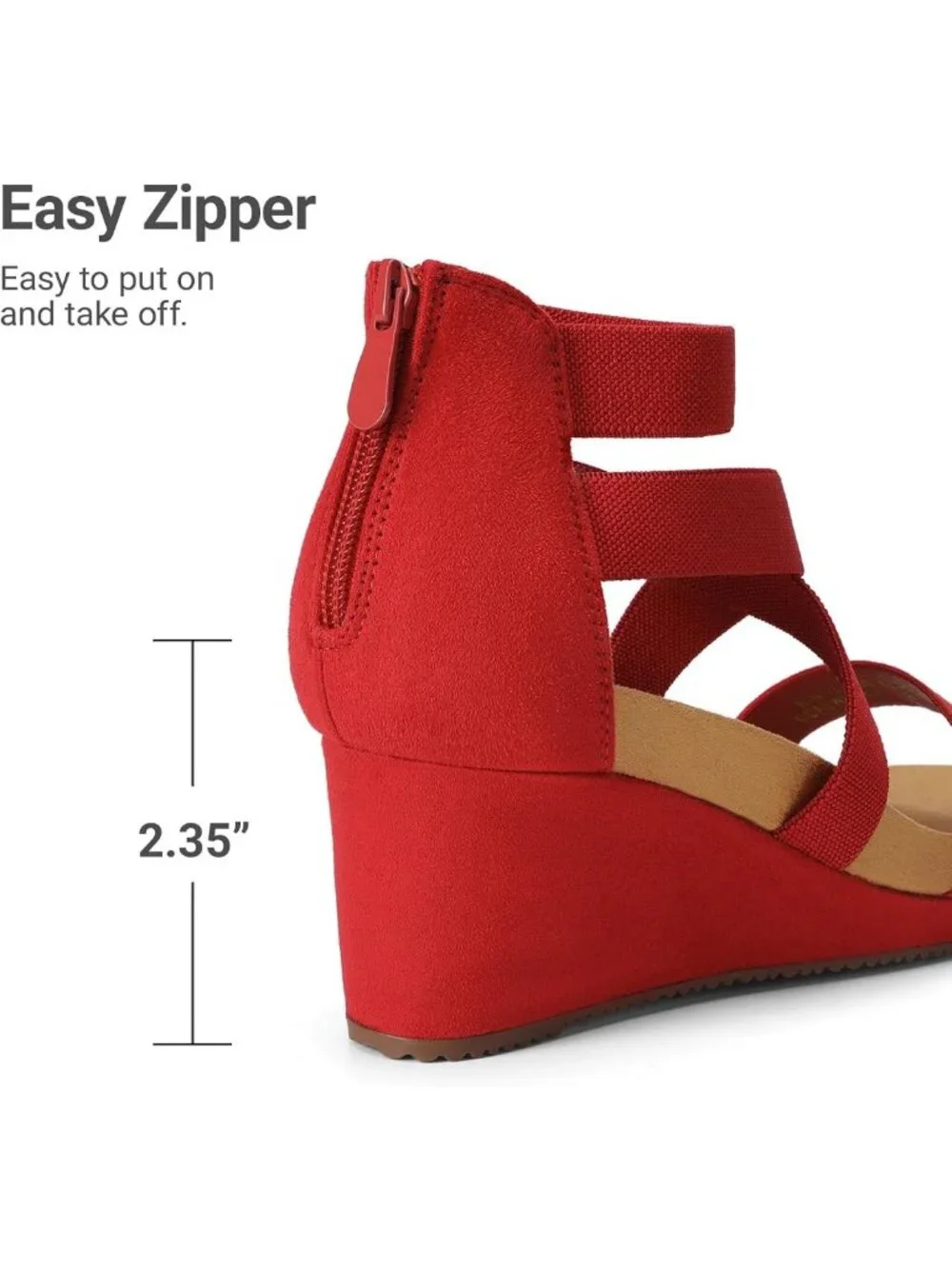 Stylish Open Toe Platform Wedge Sandals with Elastic Ankle Strap - Summer